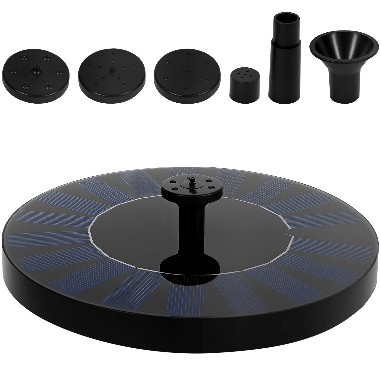 Solar Fountain Pump Floating Solar Panel Bird Baths Water Fountain with 6 Nozzles For Garden Outdoor Water Pool Pond Decor