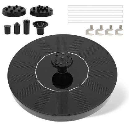 Solar Fountain Pump Floating Solar Panel Bird Baths Water Fountain with 6 Nozzles For Garden Outdoor Water Pool Pond Decor
